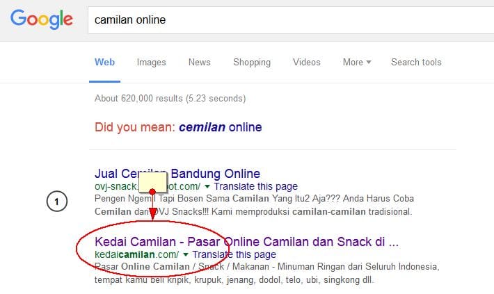 Jasa SEO untuk Kedai Camilan - Pasar Online Camilan Indonesia