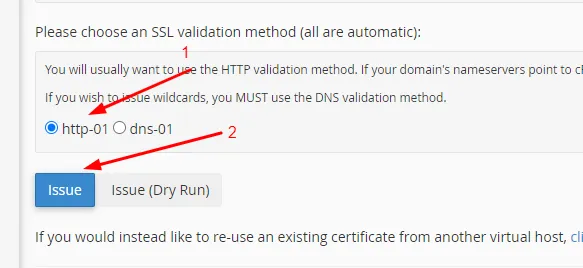 SSL Validation Methode dan Tombol Issue SSL